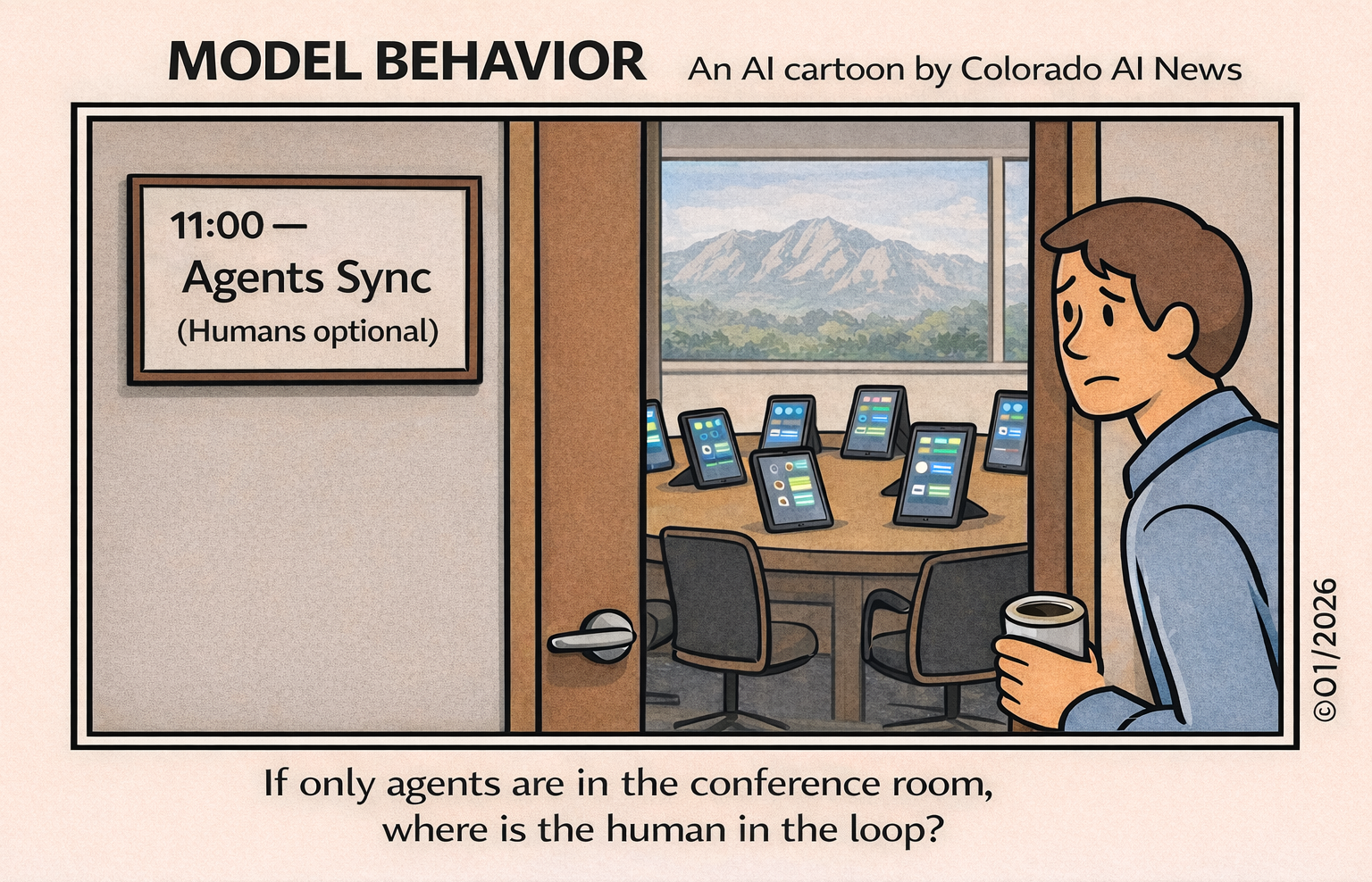                      Model Behavior: An AI cartoon by Colorado AI News                             
                     